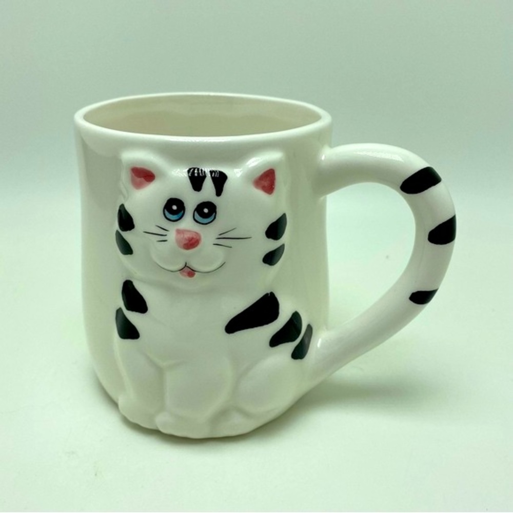 Vintage Lefton Hand Painted Ceramic Cat Mug